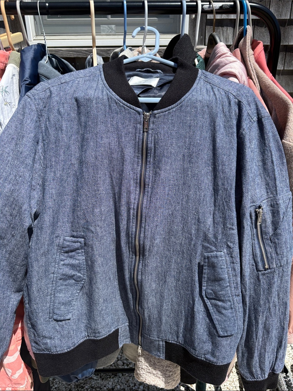 EUC! 7 for all mankind Denim Bomber Jacket